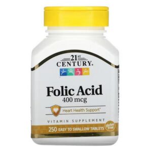 21st Century, "Folic Acid, 400 mcg, 250 Tablets",21st Century, "Folsäure, 400 mcg, 250 Tabletten"