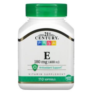 21st Century, Vitamin E, 180 mg (400 IU), 110 softgels,21st Century, Витамин Е, 180 мг (400 МЕ), 110 мягких желатиновых капсул