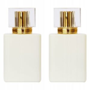 Senzi Cosmetics  ,2× Senzi Cosmetics glass Gregina ecru perfume bottle 50 ml,2× Butelka na perfumy Senzi Cosmetics szklana Gregina ecru 50 ml