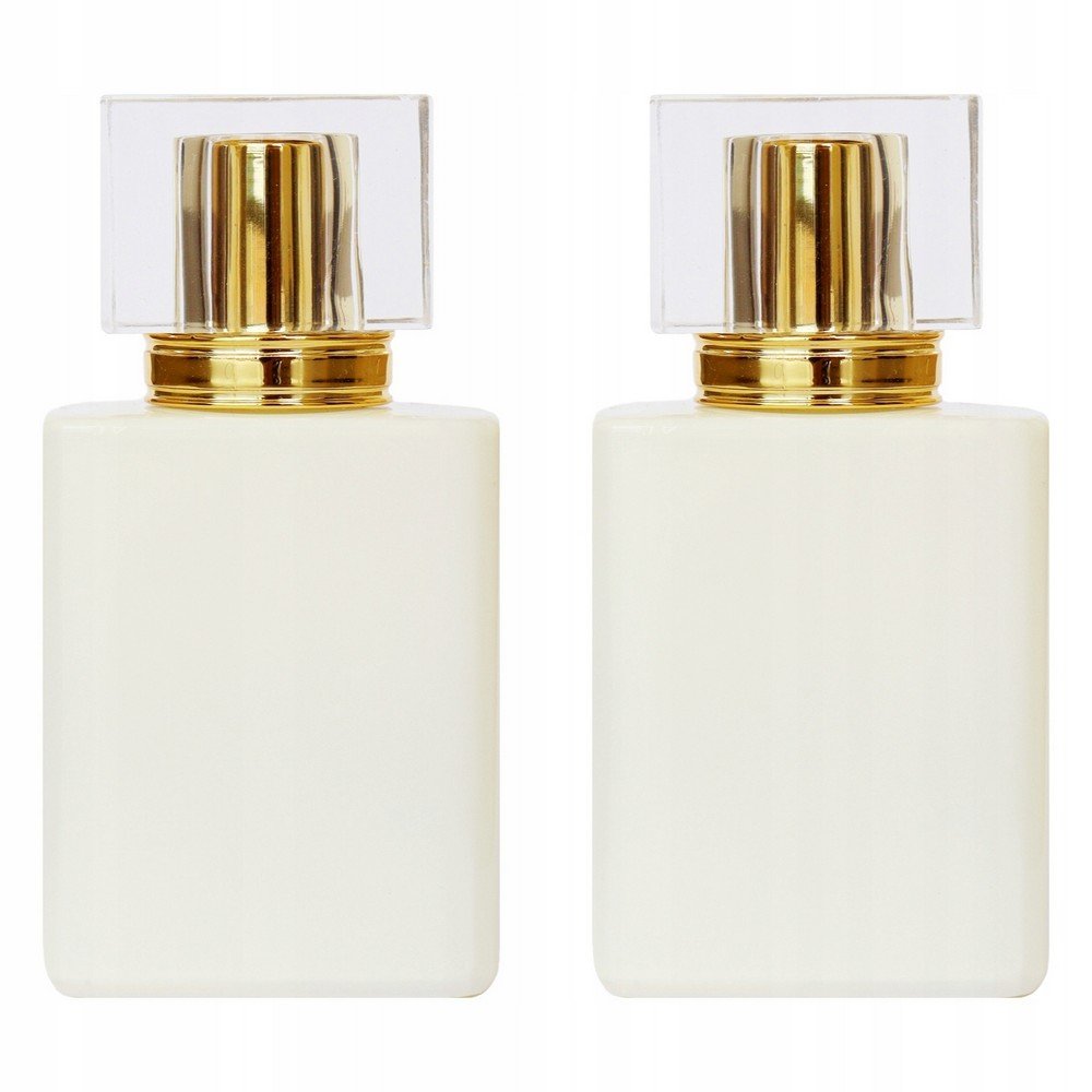 Senzi Cosmetics ,2× Senzi Cosmetics glass Gregina ecru perfume bottle 50 ml,2× Butelka na perfumy Senzi Cosmetics szklana Gregina ecru 50 ml