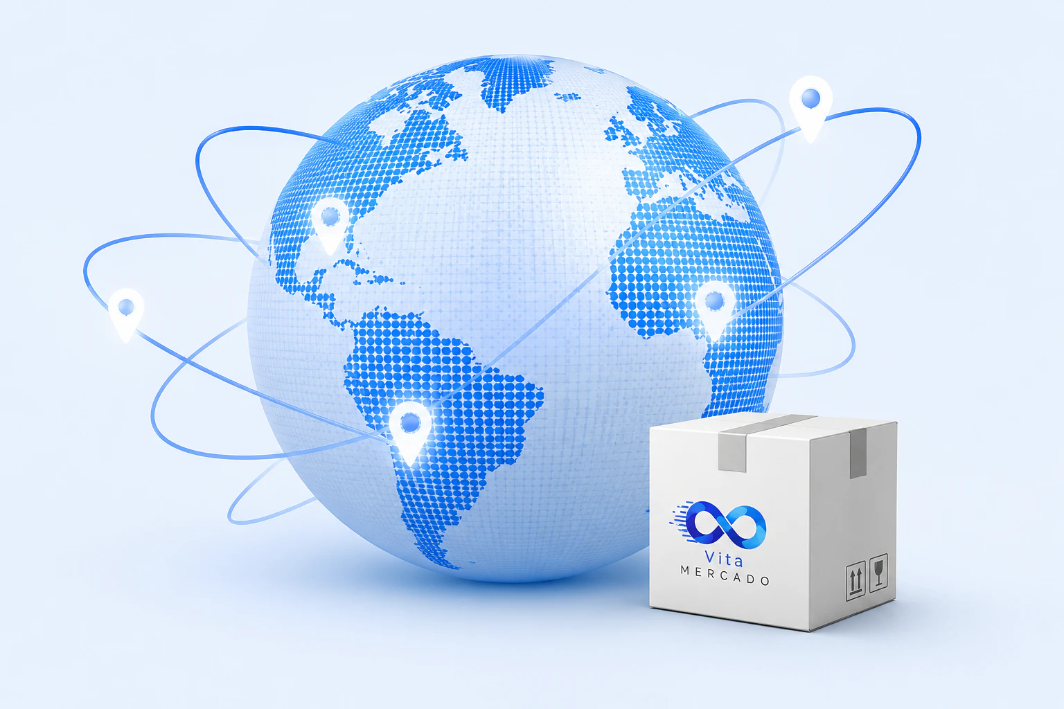 Global VitaMercado delivery network with branded package