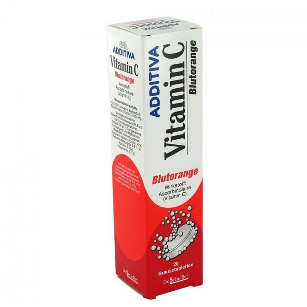 ADDITIVA vitamin C blood orange effervescent tablets, 20 pcs
