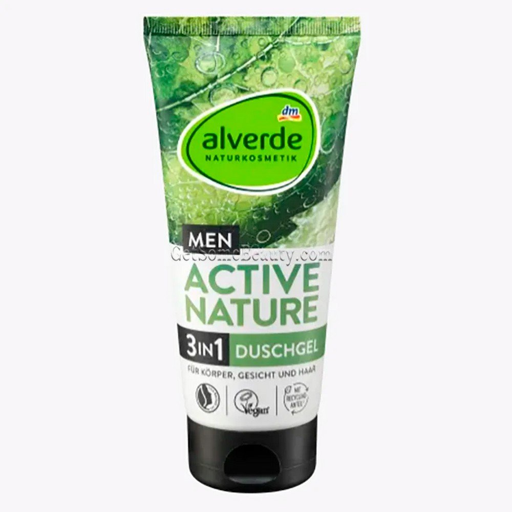 Alverde MEN shower gel Active Nature 3 in 1, 200 ml, Alverde MEN Duschgel Active Nature 3 in 1, 200 ml
