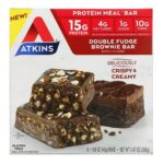 Atkins, Protein Meal Bars, Double Fudge Brownie Bars, 5 bars, 48 ​​g (1.69 oz.) each,Atkins, Protein Meal Riegel, Double Fudge Brownie Riegel, 5 Riegel, je 48 g (1,69 oz.)