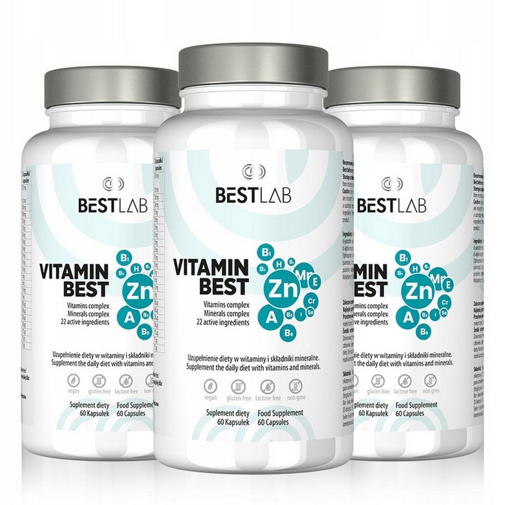 BESTLAB,3x VitaMinBest 60 ,VITAMINS MINERALS,VitaMinBest 60, 3x WITAMINY MINERAŁY,