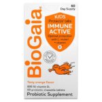 BioGaia, Kids, Immune Active with L. Reuteri + Vitamin D, Orange, 60 probiotic chewable tablets,BioGaia, Kids, Immune Active with L. Reuteri + витамин D, апельсин, 60 жевательных таблеток с пробиотиками