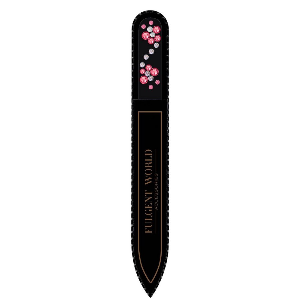 Fulgent World s.r.o.,BLACK GLASS NAIL FILES DECORATED WITH BOHEMIAN CRYSTALS COLLECTION#16/3,PILNÍKY NA NEHTY Z ČERNÉHO SKLA ZDOBENÉ KOLEKCÍ BOHEMIAN CRYSTALS#16/3