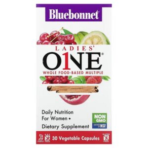 Bluebonnet Nutrition, Ladies' ONE, complete multiples, 30 vegetable capsules,Bluebonnet Nutrition, Ladies' ONE, полноценные комплексные комплексы, 30 растительных капсул
