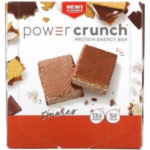BNRG, Power Crunch Protein Energy Bars, S'mores, 12 Bars, 40 g (1.4 oz.) Each,BNRG, Power Crunch Protein-Energieriegel, S'mores, 12 Riegel, je 40 g (1,4 oz.)