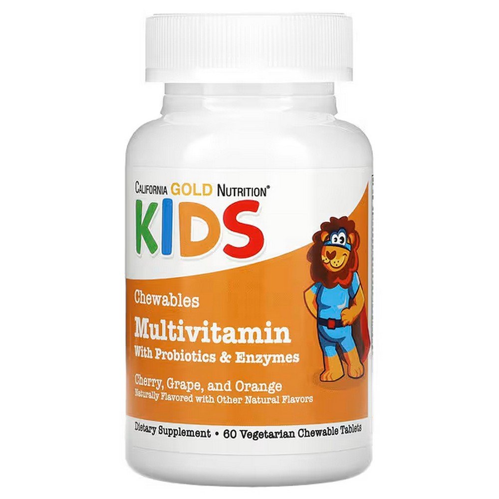 California Gold Nutrition, Children's Chewable Multivitamin , 60 Vegetarian Tablets,California Gold Nutrition, жевательные мультивитамины,60 вегетарианских таблеток