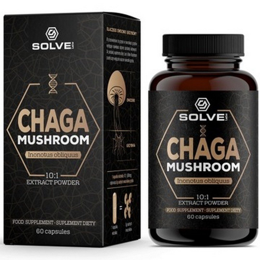 Solve Labs, Chaga (Subcortical flashback) 10:1 60x500mg, Chaga (wspomnienie podkorowe) 10:1 60x500 mg