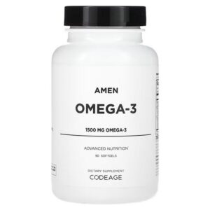 Codeage, Amen, Omega-3, 1,500 mg, 90 soft capsules (1,500 mg per soft capsule),Codeage, Amen, омега-3, 1500 мг, 90 капсул (1500 мг в 1 капсуле)