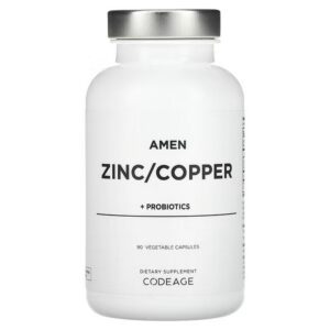 Codeage, Amen, Zinc/Copper + Probiotics, 90 Vegetable Capsules,Codeage, Amen, цинк / медь + пробиотики, 90 растительных капсул