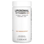 Codeage, Vitamins, Liposomal Vitamin C+, Vitamin C, Quercetin, Rosehip, Zinc, 180 Capsules,Codeage, витамины, липосомальный витамин C+, витамин C, кверцетин, шиповник, цинк, 180 капсул