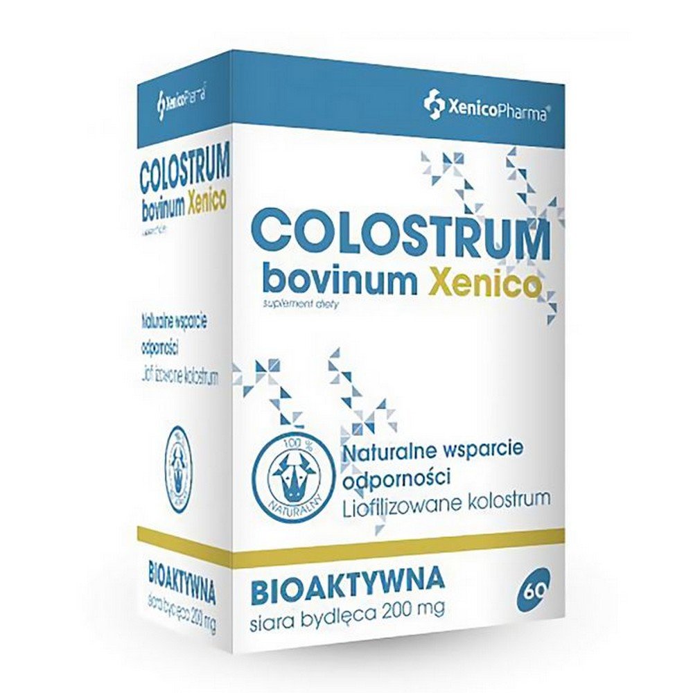 Colostrum bovinum Xenico freeze-dried 60 capsules.