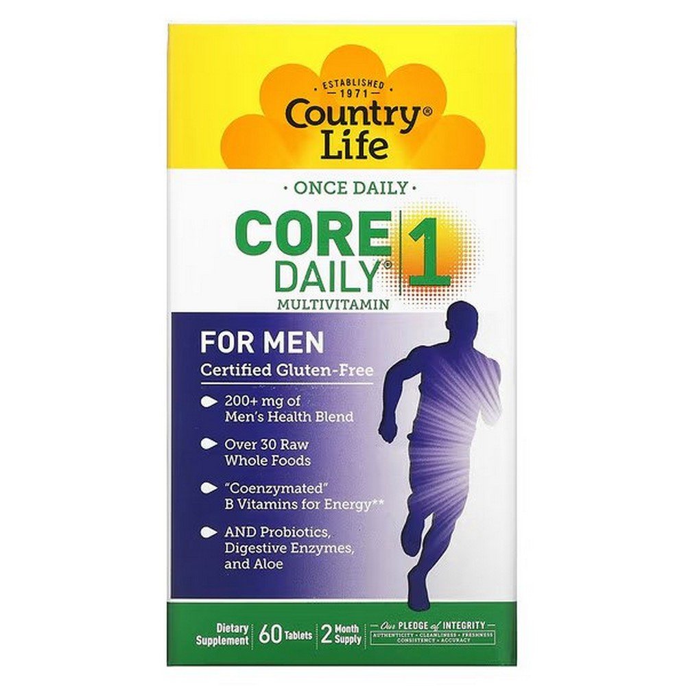 Country Life, Core Daily-1 Multivitamins, Multivitamins for Men, 60 Tablets,Country Life, Core Daily-1 Multivitamins, Multivitamine für Männer, 60 Tabletten