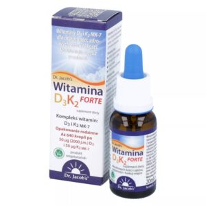 Suplement diety Dr. Jacob's Medical WITAMINA D3K2 FORTE kompleks witamin krople 20 ml,Dietary  Dr. Jacob's Medical VITAMIN D3K2 FORTE vitamin complex drops 20 ml
