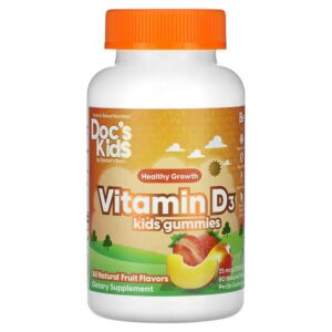 Doctor's Best, Doc's Kids, Vitamin D3 Kids Gummies,25 mcg (1,000 IU), 60  Gummies,Doctor's Best, Doc's Kids, детские жевательные мармеладки с витамином D3, 25 мкг (1000 МЕ), 60 жевательных таблеток