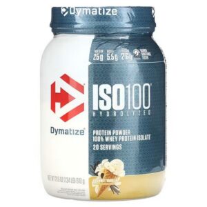 Dymatize, ISO100 Hydrolyzed,  Gourmet Vanilla,  Whey Protein Isolate, Gourmet Vanilla, 610 g (1.34 lb.),Dymatize, ISO100 Hydrolyzed, Gourmet Vanilla, 100%iges Molkenproteinisolat, Gourmet-Vanille, 610 g (1,34 lb.)