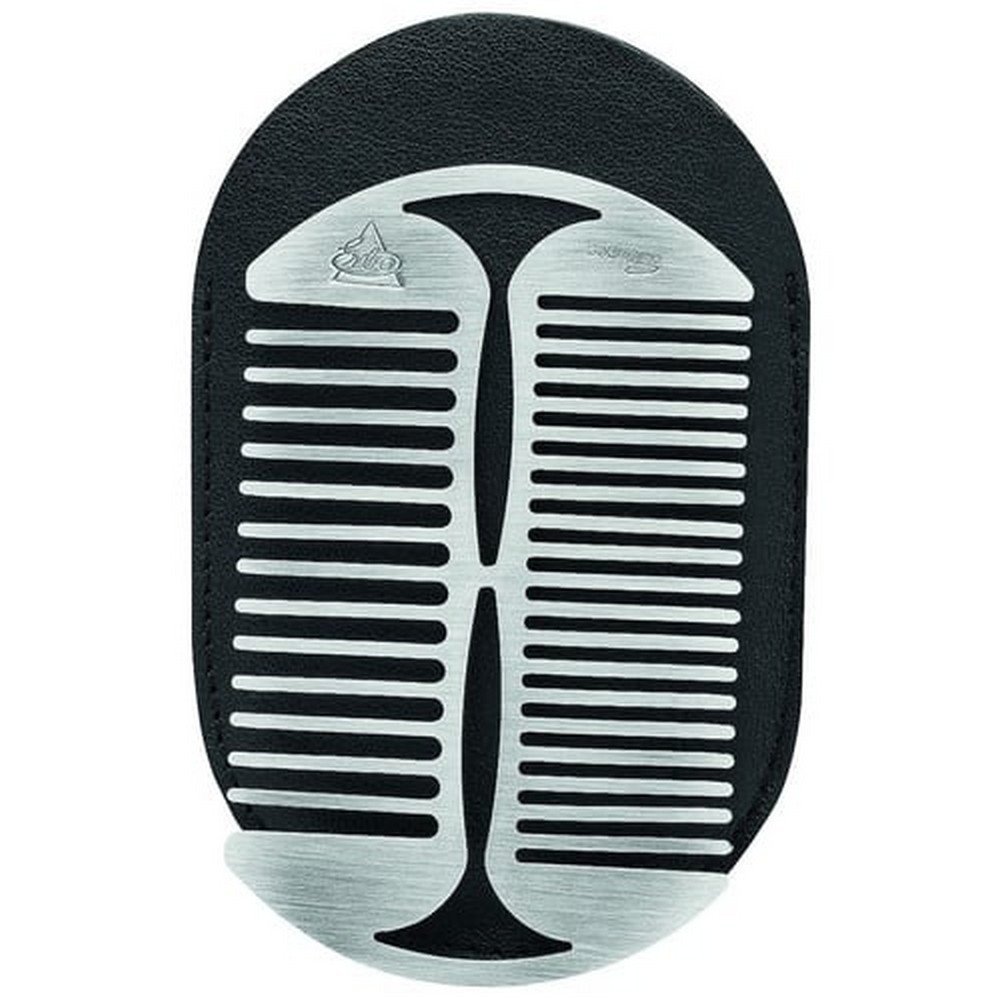Erbe Solingen Beard Care Travel Beard Comb with Leather Case Black,Erbe Solingen Bartpflege Reise-Bartkamm mit Lederetui schwarz