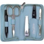 Erbe Manicure case, 5 pieces, sea blue,Erbe Maniküre-Etui, 5-teilig, meerblau