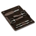 Mont Bleu s.r.o.,Giesen & Forsthoff’s Timor 5-piece Manicure Set in Mauve Floater Leather Case,5dílná sada na manikúru Giesen & Forsthoff Timor v koženém pouzdře Mauve Floater