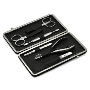 Mont Bleu s.r.o.,Giesen & Forsthoff’s Timor 6-piece Manicure Set in Black Leather Case,6dílná sada na manikúru Giesen & Forsthoff Timor v černém koženém pouzdře