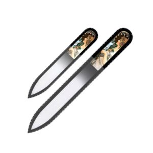 Fulgent World s.r.o.,GLASS NAIL FILES 3D SERIES SET OF 2 – ALPHONSE MUCHA #6,SKLENĚNÉ PILNÍKY NA NEHTY 3D SÉRIE SADA 2 – ALPHONSE MUCHA #6