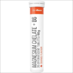 GymBeam,GymBeam Magnesium chelate + B6, 20 effervescent tablets, orange,GymBeam