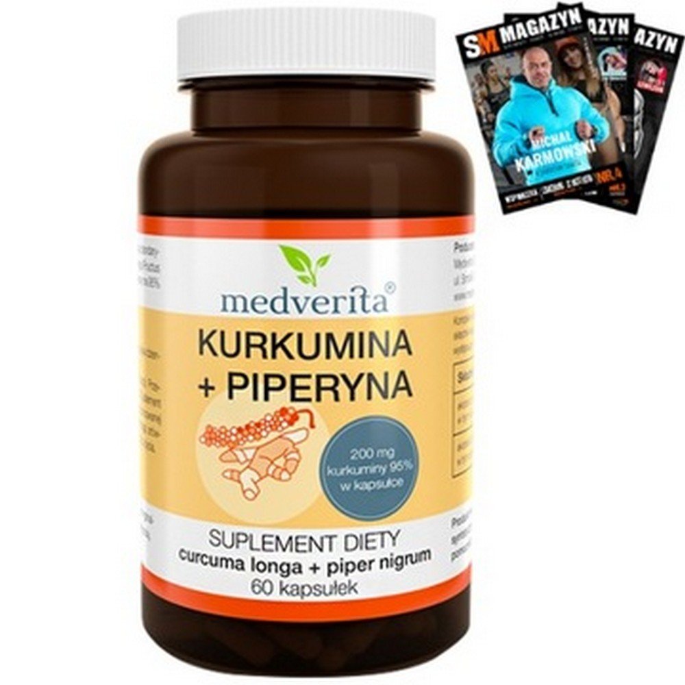 Medverita, Medverita Curcumin Piperine 60 capsules, Medverita Kurkumina Piperyna 60 kapsułek