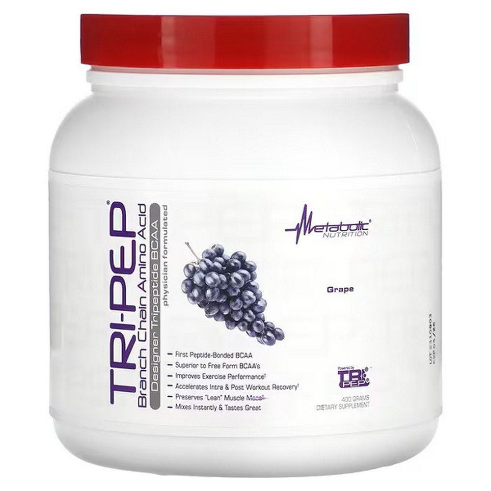 Metabolic Nutrition, Tri-Pep, Branch Chain Amino Acid, Grape, 400 g (14.1 oz.),Metabolic Nutrition, Tri-Pep, Branch Chain Amino Acid, Traube, 400 g (14,1 oz.)