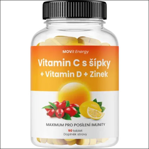 Movit Energy,MOVit Vitamin C 1200 mg with rose hips + Vitamin D + Zinc PREMIUM 90 tablets,Movit Energy