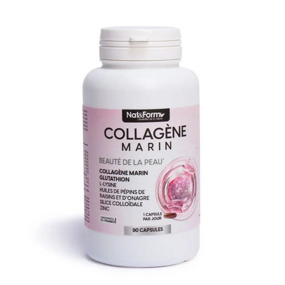 Nat & Form Marine Collagen 90 Capsules, Collagène Marin 90 Gélules