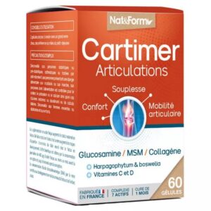 Nat&Form Cartimer Joints 60 Vegetable Capsules, Cartimer Articulations 60 Gélules Végétales