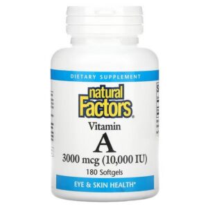 Natural Factors, Vitamin A, 3,000 mcg (10,000 IU), 180 softgels,Natural Factors, Vitamin A, 3.000 mcg (10.000 IU), 180 Weichkapseln