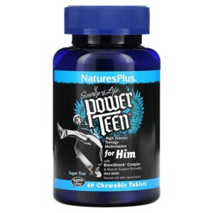 NaturesPlus, Source of Life, Power Teen for Him, vitamins for him, natural wild berry flavor, 60 chewable tablets,NaturesPlus, Source of Life, Power Teen for Him, Vitamine für Ihn, natürliches Wildbeerenaroma, 60 Kautabletten