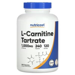 Nutricost, L-Carnitine Tartrate, L-Carnitine Tartrate, 1,000 mg, 240 capsules (500 mg per capsule),Nutricost, L-Carnitine Tartrate, L-Carnitin-Tartrat, 1.000 mg, 240 Kapseln (500 mg pro Kapsel)