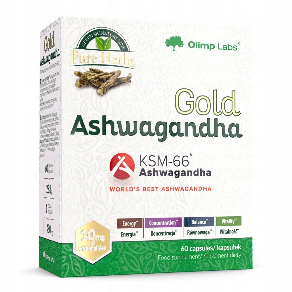 OLIMP GOLD ASHWAGANDHA 60 caps INDIAN GINSENG STRESS EXTRACT,OLIMP GOLD ASHWAGANDHA 60 kaps. Ekstrakt ze stresu z żeń-szenia indyjskiego
