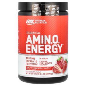 Optimum Nutrition, Essential Amino.O. Energy, Juicy Strawberry Burst, Energy, Juicy Strawberries, 9.5 oz (270 g),Optimum Nutrition, Essential Amino.O. Energy, Juicy Strawberry Burst, Energie, saftige Erdbeeren, 270 g (9,5 oz.)
