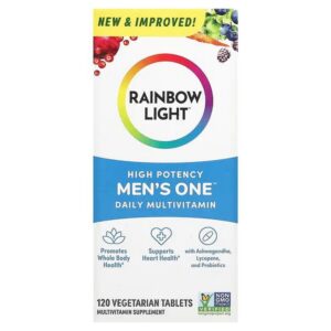Rainbow Light, Men's One Daily Multivitamin, Multivitamins for Men, 120 Herbal Tablets,Rainbow Light, Men‘s One Daily Multivitamin, Multivitamine für Männer, hohe Wirksamkeit, 120 pflanzliche Tabletten