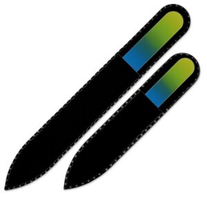 Mont Bleu s.r.o.,Set of 2 Rainbow Crystal Nail Files, Hand made of Czech tempered glass R-MS9,Sada 2 křišťálových pilníků Rainbow, ručně vyrobená z českého tvrzeného skla R-MS9