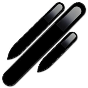 Mont Bleu s.r.o.,Set of 3 Rainbow Crystal Nail Files, Hand made of Czech tempered glass R-BMS2,Sada 3 křišťálových pilníků Rainbow, ručně vyrobená z českého tvrzeného skla R-BMS2