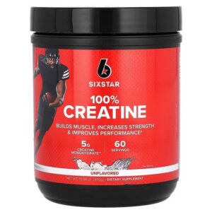 SIXSTAR, 100% creatine, unflavored, 300 g (10.58 oz.),SIXSTAR, 100% Kreatin, geschmacksneutral, 300 g (10,58 oz.)