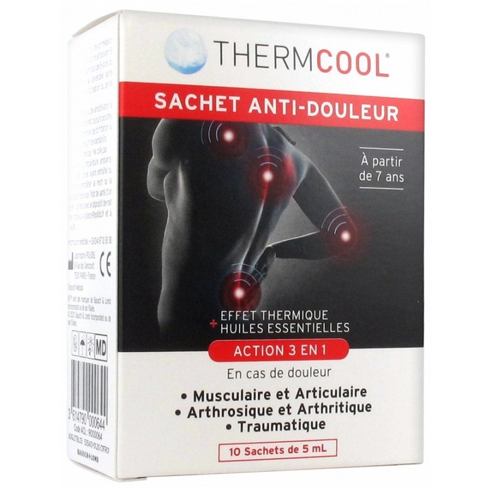 Therm-Cool Joint And Muscle Pain Relief Gel 10 Sachets, Gel Anti-Douleurs Articulaires Et Musculaires 10 Sachets
