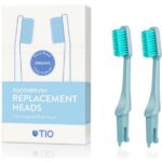 Tio replacement toothbrush head medium glacial blue 2 pcs