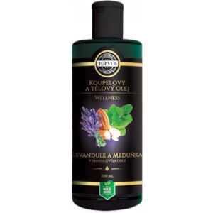 Topvet,Topvet Wellness lavender and lemon balm in almond oil bath and body oil 200 ml,Topvet Wellness levandule a meduňka v mandlovém oleji koupelový a tělový olej 200 ml