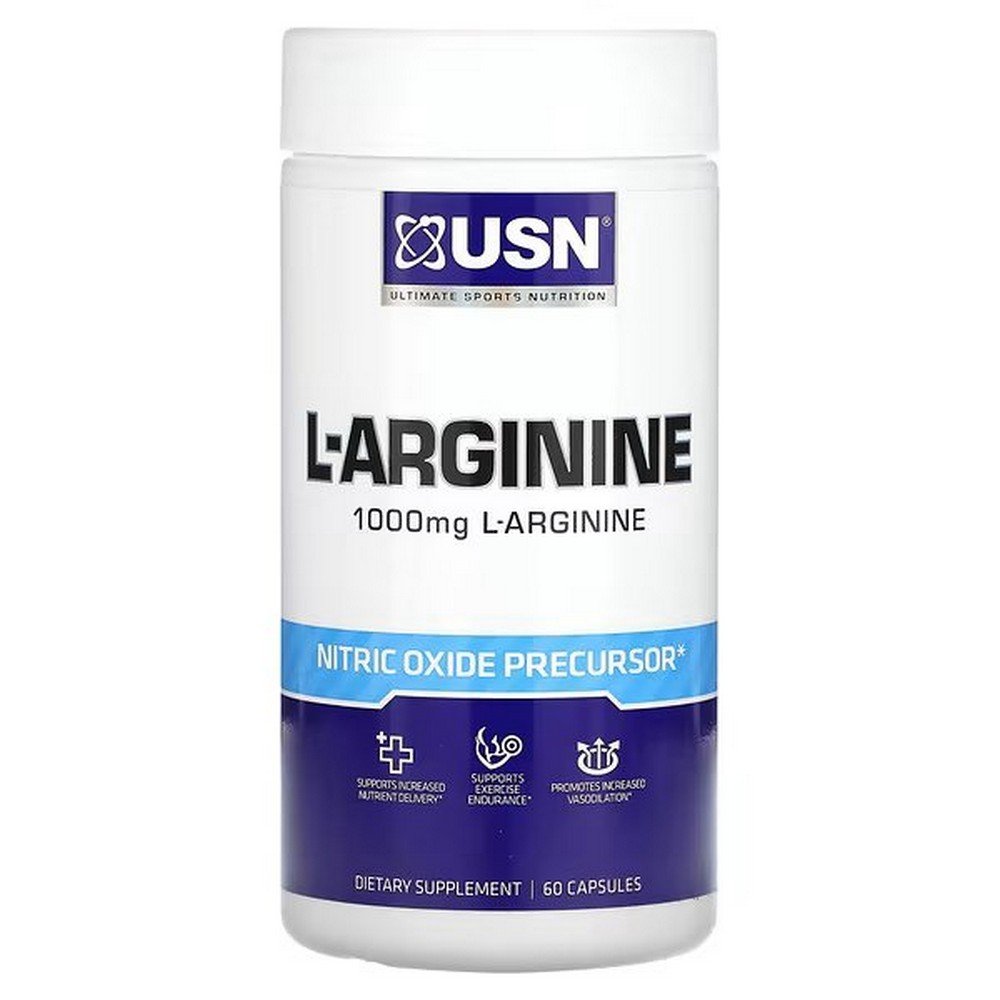 USN, L-Arginine, L-Arginine, 1,000 mg, 60 capsules (500 mg per capsule),USN, L-Arginine, L-Arginin, 1.000 mg, 60 Kapseln (500 mg pro Kapsel)