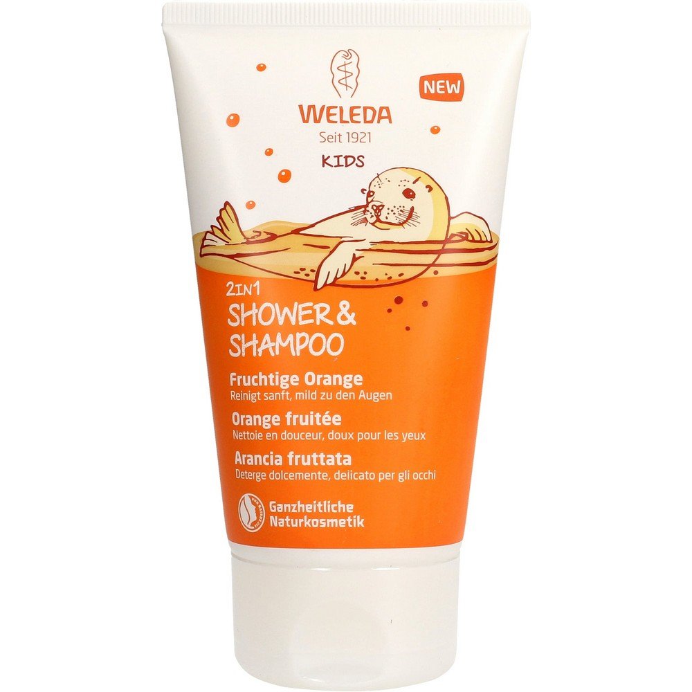 WELEDA Kids 2in1 Shower & Shampoo fruity orange, 150 ml